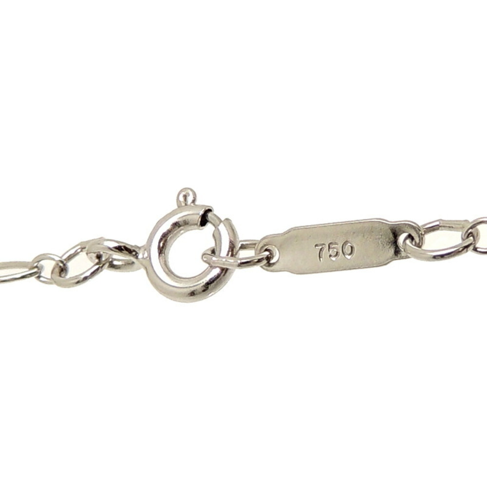 TIFFANY 750WG Clover Key Diamond Ladies Necklace 750 White Gold - Picture 5 of 8